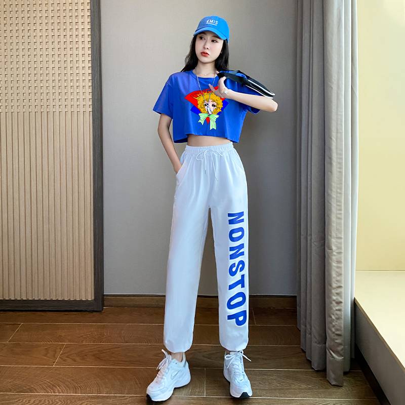 Adult Square Dance Fitness Modern Hop Hop Sports Pants Set Female Summer Dance Dance Fencing Performance Service