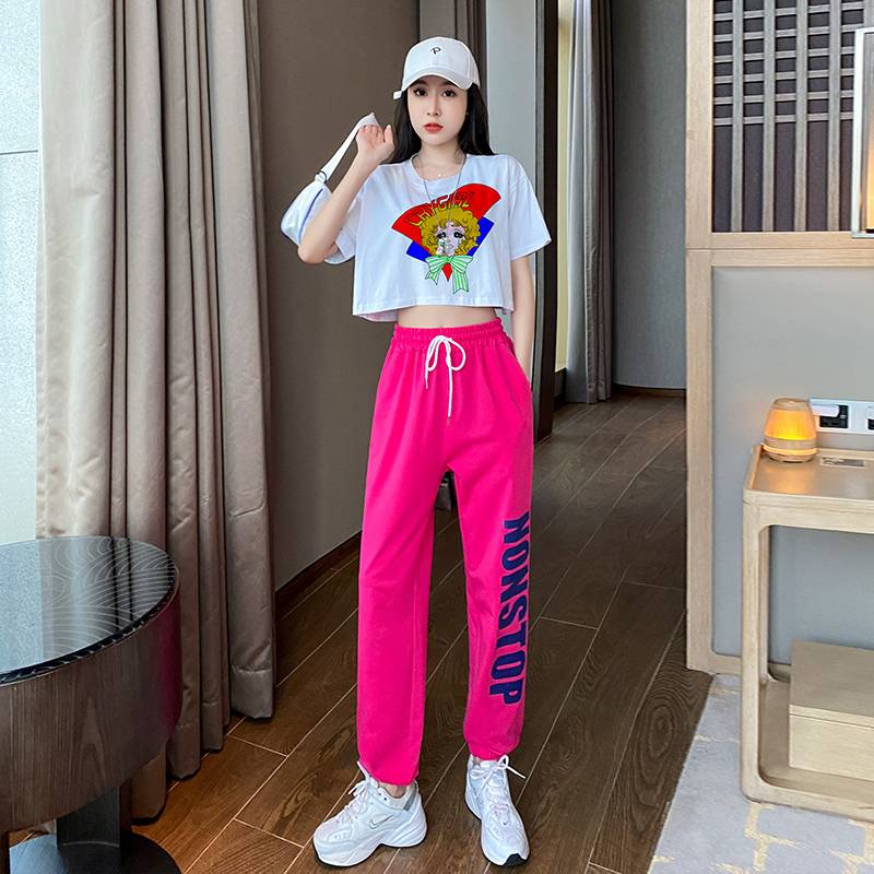 Adult Square Dance Fitness Modern Hop Hop Sports Pants Set Female Summer Dance Dance Fencing Performance Service