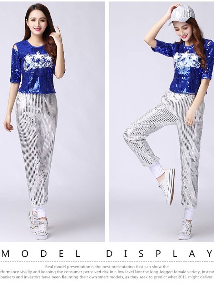 Jazz dance performances women's modern dance clothing bodybuilding laid laid laid laid laid lace team set sequins stage installation adult
