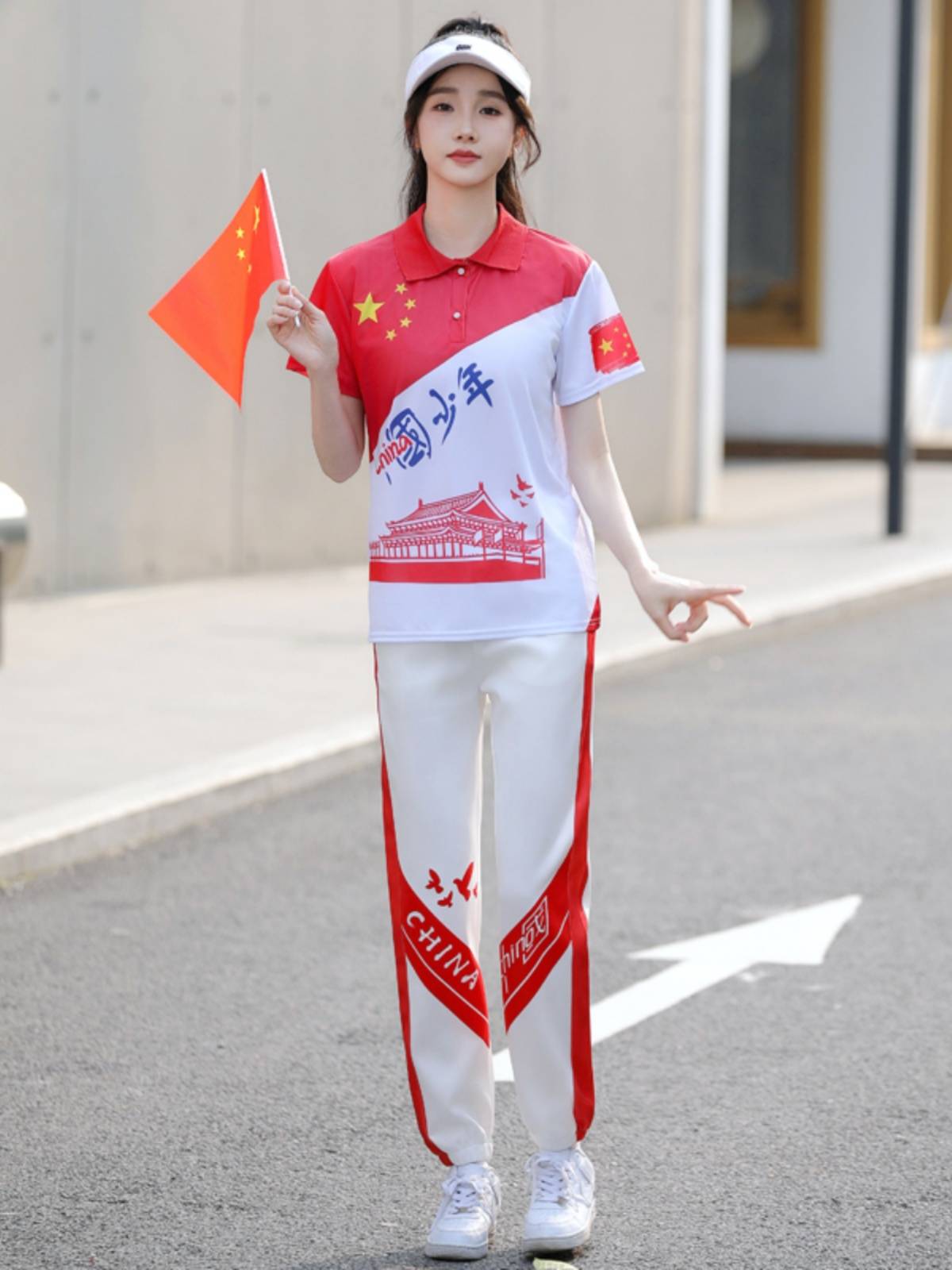 La La Xing performance service primary and secondary school student group Lara team gymnobes in the opening ceremony of square array performance clothing