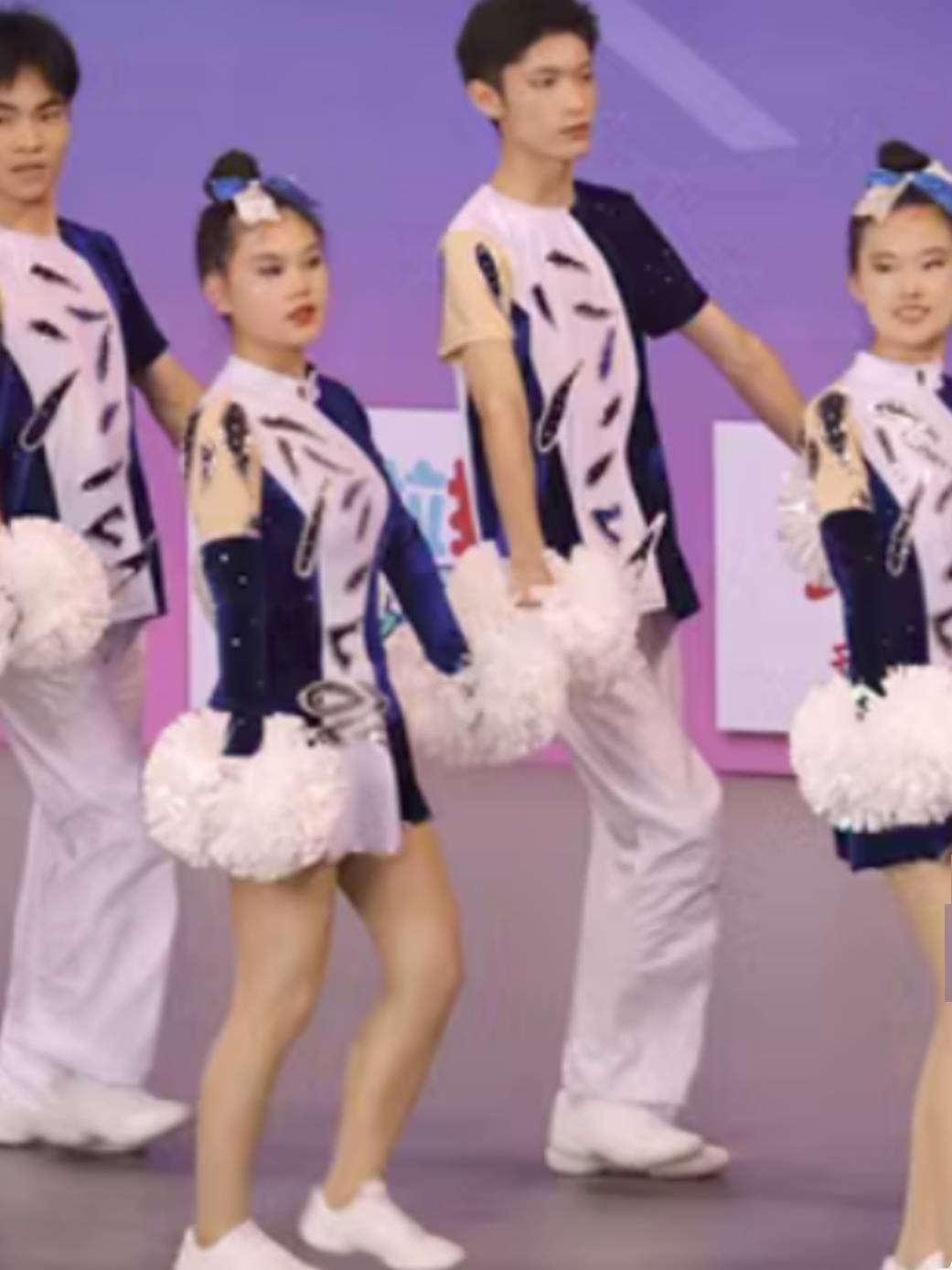 New bodybuilding fitness exercises showing cheerleading team dance clothing female group gymnastics competition competition set adult