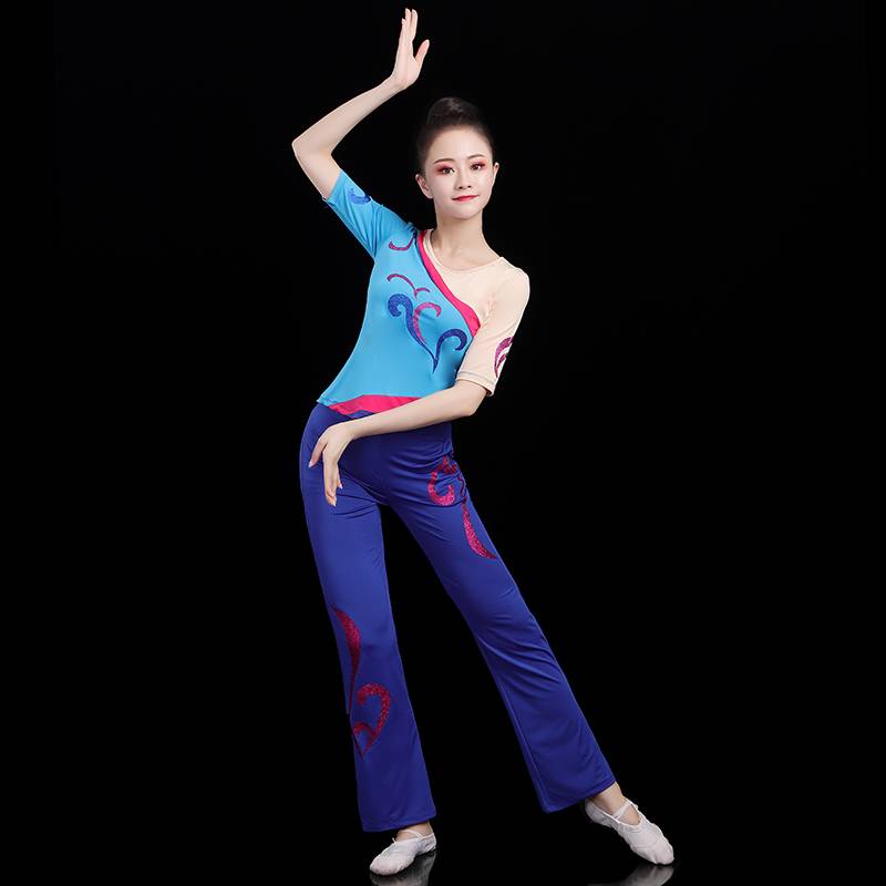 Plaza dance clothing new suit training exercise bodybuilding bodybuilding artificial gymnastics national style sports dance Yangge performance service