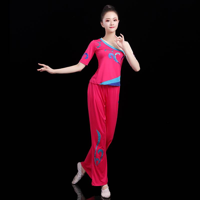 Plaza dance clothing new suit training exercise bodybuilding bodybuilding artificial gymnastics national style sports dance Yangge performance service