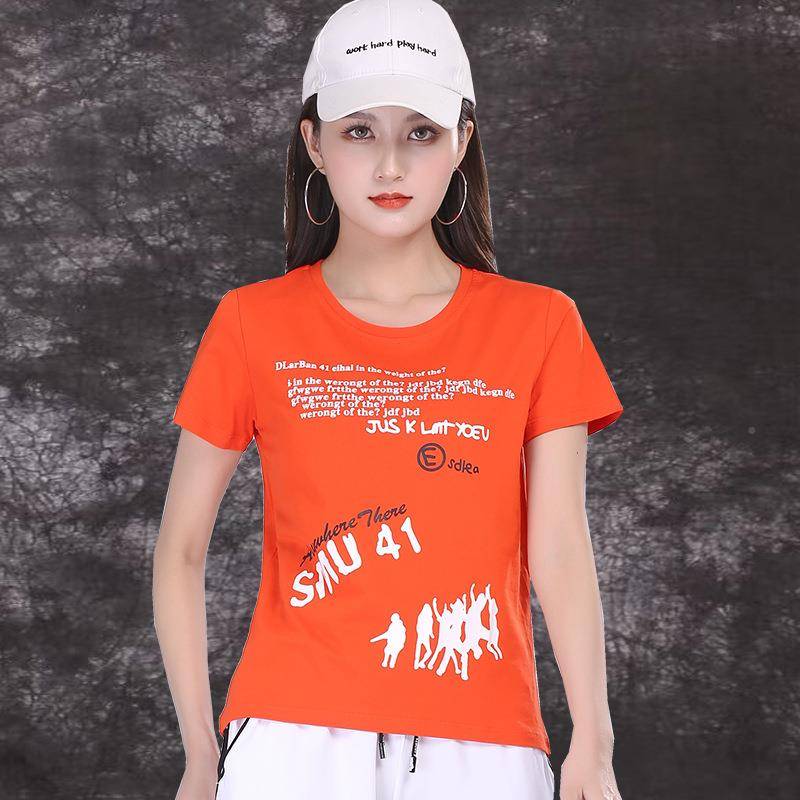 2 New 2001 Plaza Dance Clothing Summer Short Sleeve Set 2 Type Dance Dance Server 219 sports step fitness clothes