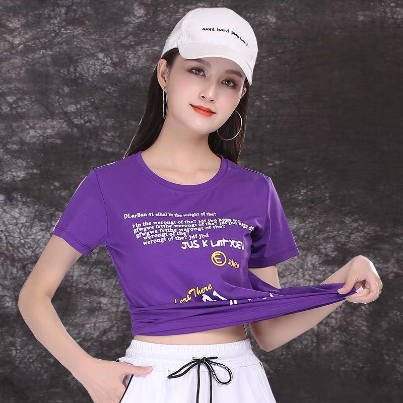 2 New 2001 Plaza Dance Clothing Summer Short Sleeve Set 2 Type Dance Dance Server 219 sports step fitness clothes