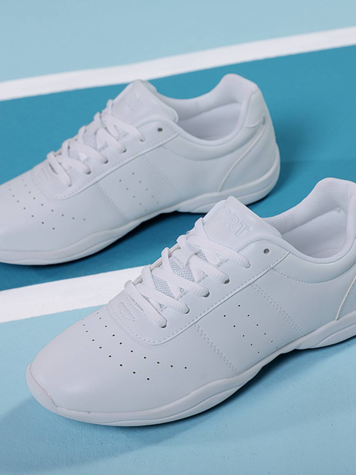 La la la la la la germading shoes Athletic children's soft bottom anti -slip square dance test special competition training white women