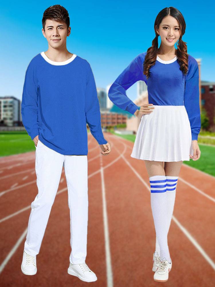 The new Korean women's group is the same cheerleading men's and women's group fitness exercise college student sports conference performance service stage