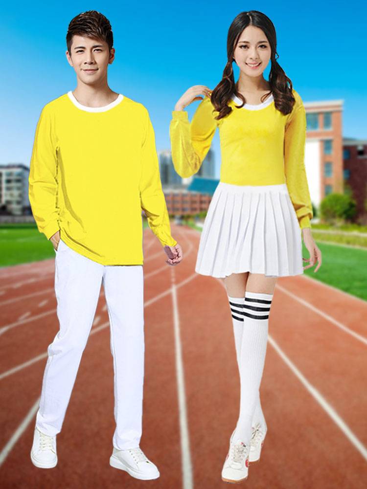 The new Korean women's group is the same cheerleading men's and women's group fitness exercise college student sports conference performance service stage