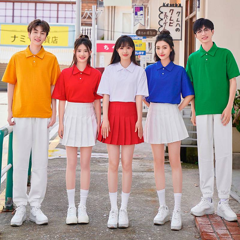 Candy -colored short -sleeved pleated skirt adult student Rainbow cheerleading team gymnastic jazz dance show