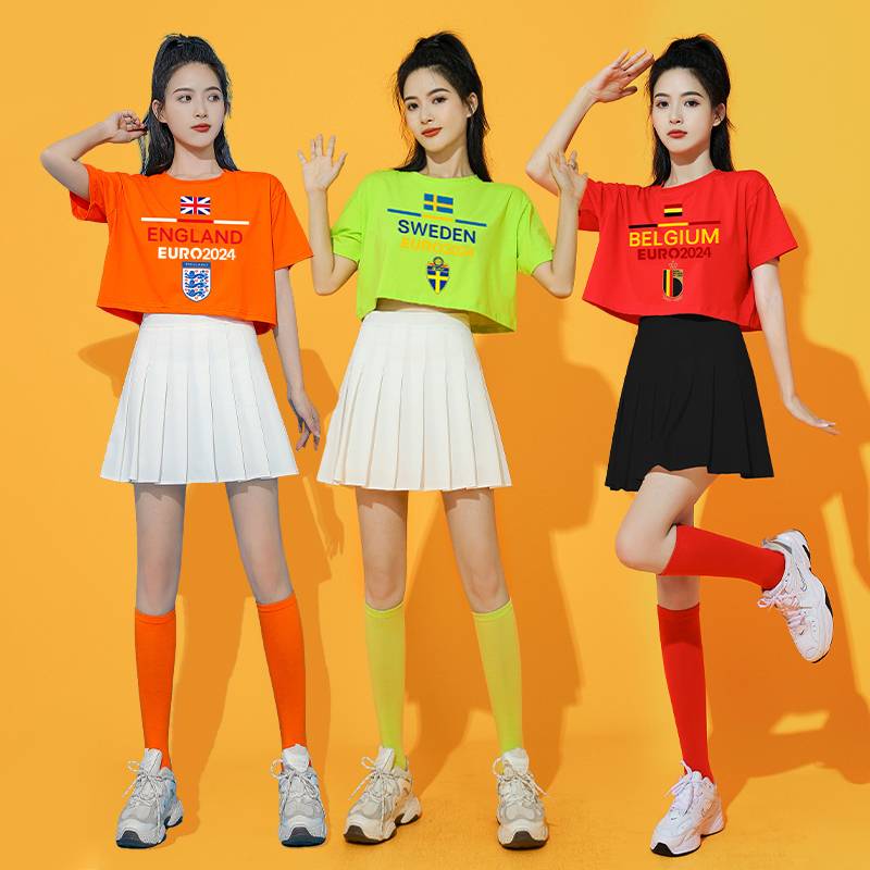2024 new cheerleading gymnastics dance dance service European world football baby cup adult women's group sexy suit