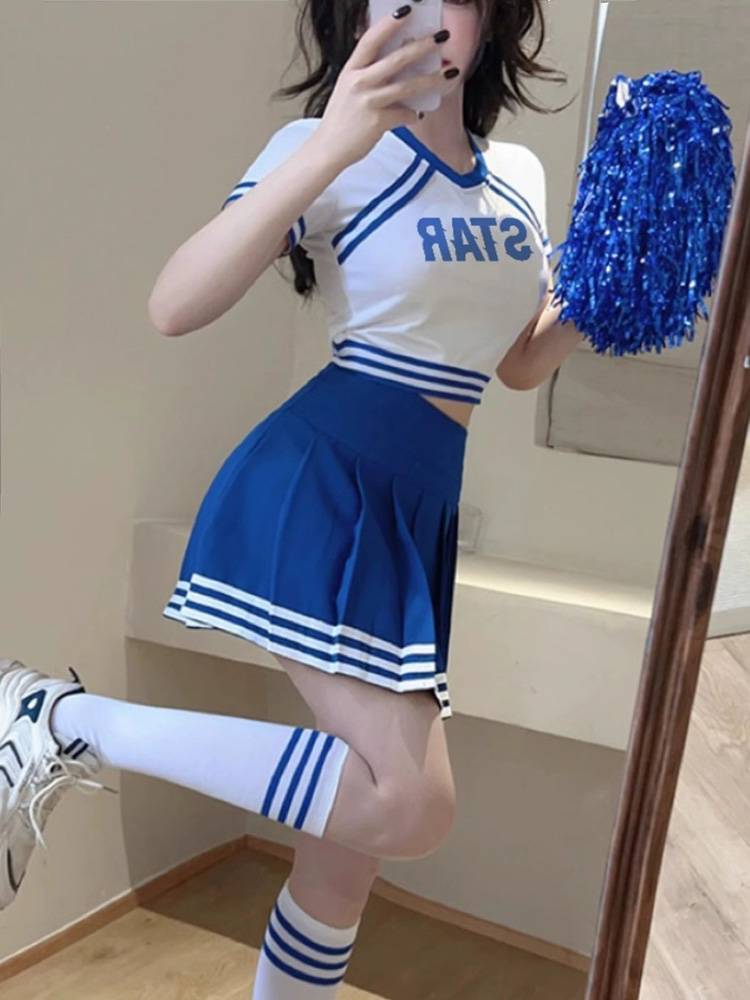 La la la fucan dance bodybuilding the adult ralant team student movement team service team stage short -sleeved performance service