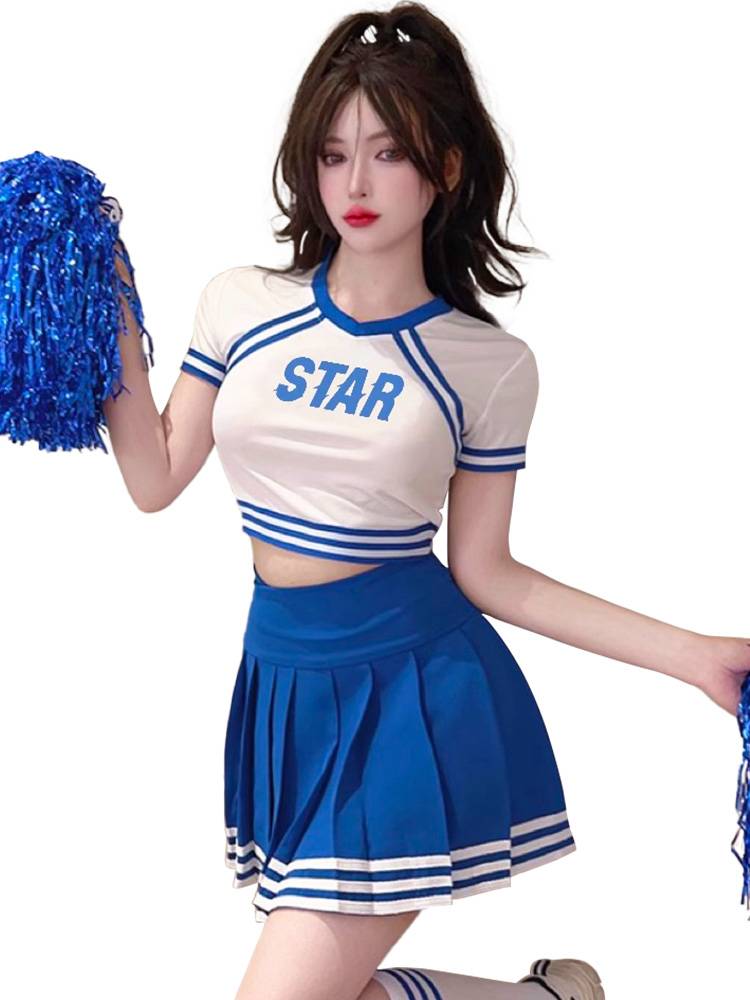 La la la fucan dance bodybuilding the adult ralant team student movement team service team stage short -sleeved performance service