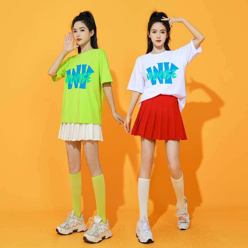 Farmhouse La La Fuck performance service competition service female Lala team cheerleading team fitness exercises T -shirt short skirt