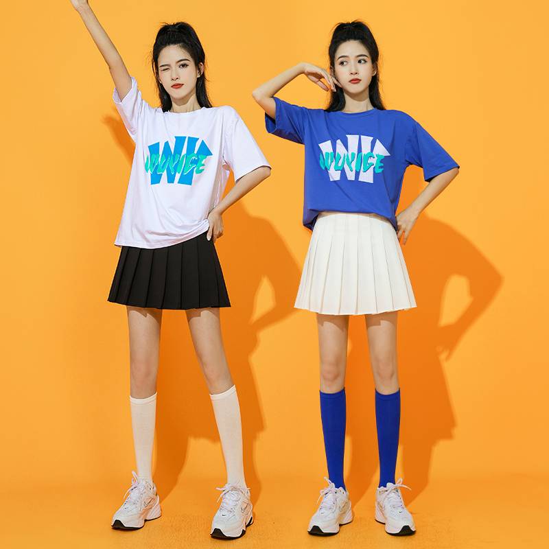 Farmhouse La La Fuck performance service competition service female Lala team cheerleading team fitness exercises T -shirt short skirt