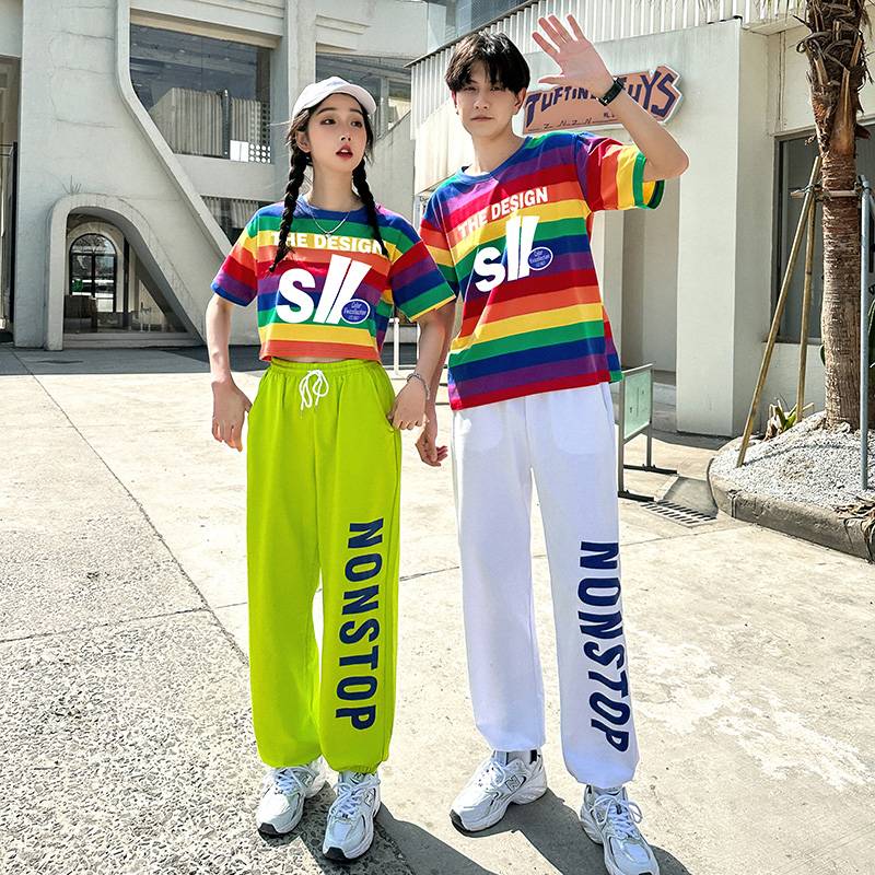 Middle school student Rainbow Class Game Games La La team set adult jazz dance performance service female Jianmei performance service