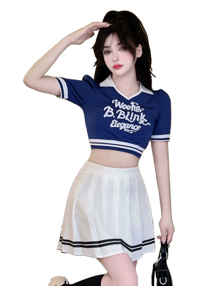 The new adult cheerleading team performance clothing set middle school student sports meeting cheerleading team bodybuilding clothing European cup clothing