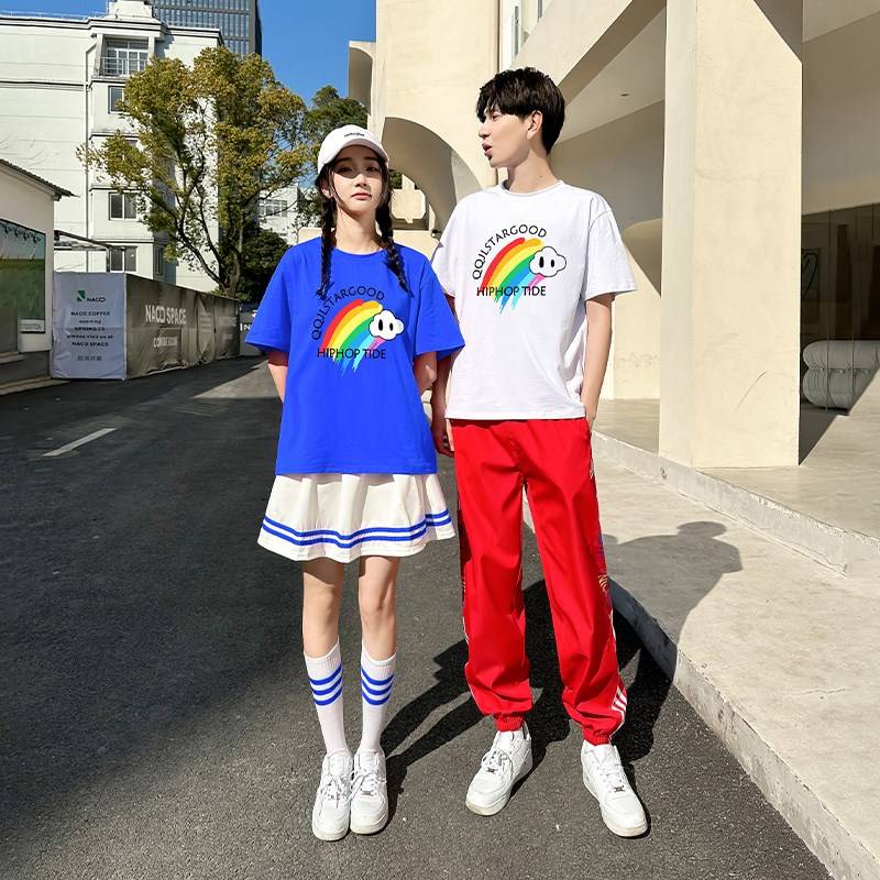 Junior high school student group chorus performance service summer school games opening ceremony la la la fuck performance service class service two -piece suit