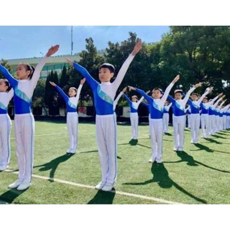 New primary school student radio gymnastics clothing middle school student sports contests, clothing children's group bodybuilding exercises