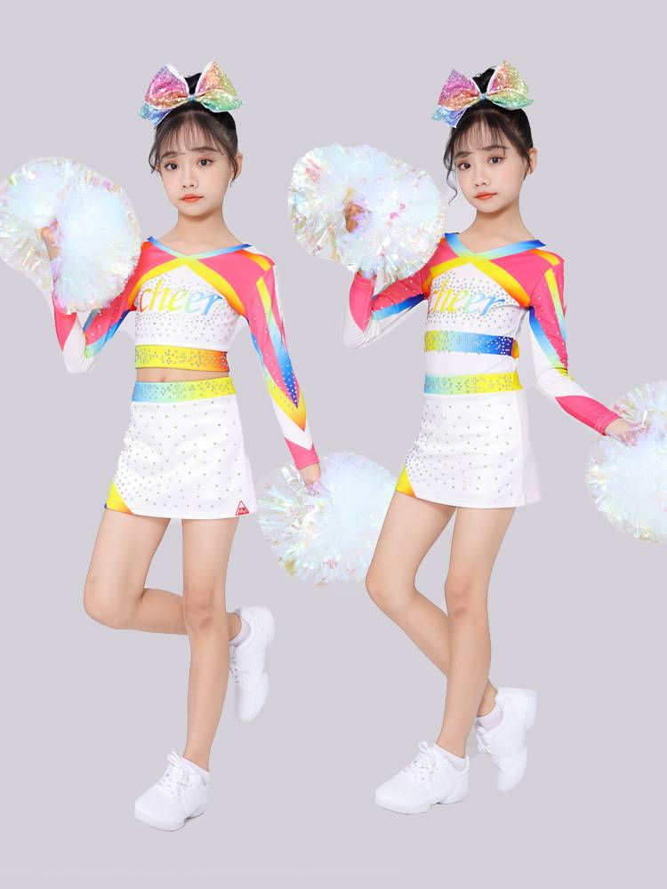 Children's Lara team performance service primary and middle school growth sleeve cheerleading competition sports gymnastics clothing