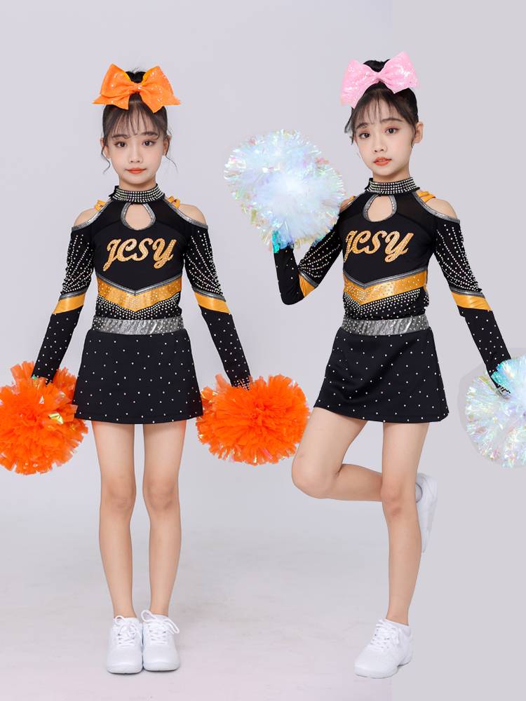 Children's Lara team performance service primary and middle school growth sleeve cheerleading competition sports gymnastics clothing