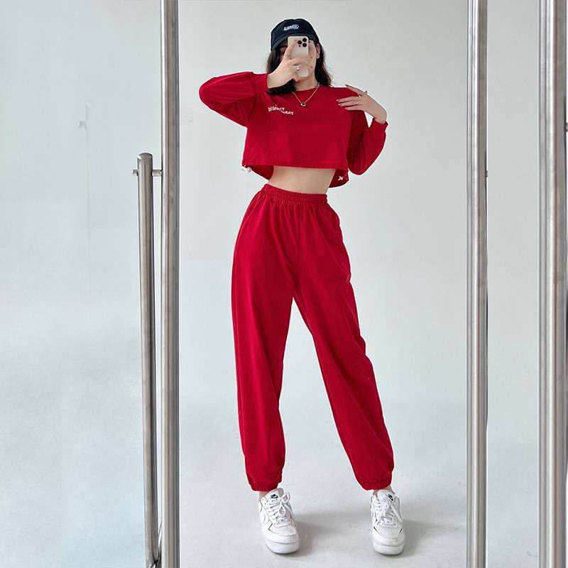 JAZZ hip -hop suit jazz dance performance clothing Korean dance girl group student gymnastics on clothes dancing pants autumn