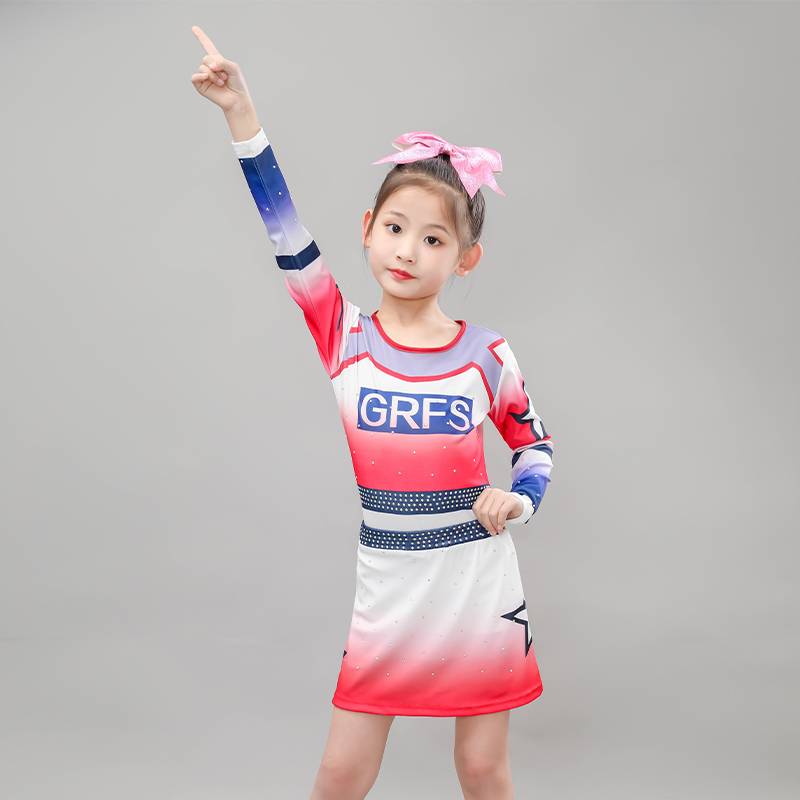 Professional customized children's cheerleading competition dance clothing female bodybuilding gymnastics team group competition performance