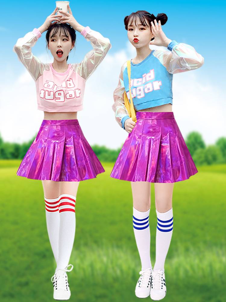 Adult cheerleader clothing female Lara team ginseng cheerleading cheerleading Korean female group jazz dance watch active laser skirt