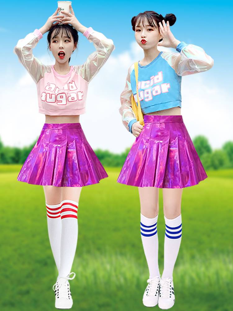 Adult cheerleader clothing female Lara team ginseng cheerleading cheerleading Korean female group jazz dance watch active laser skirt