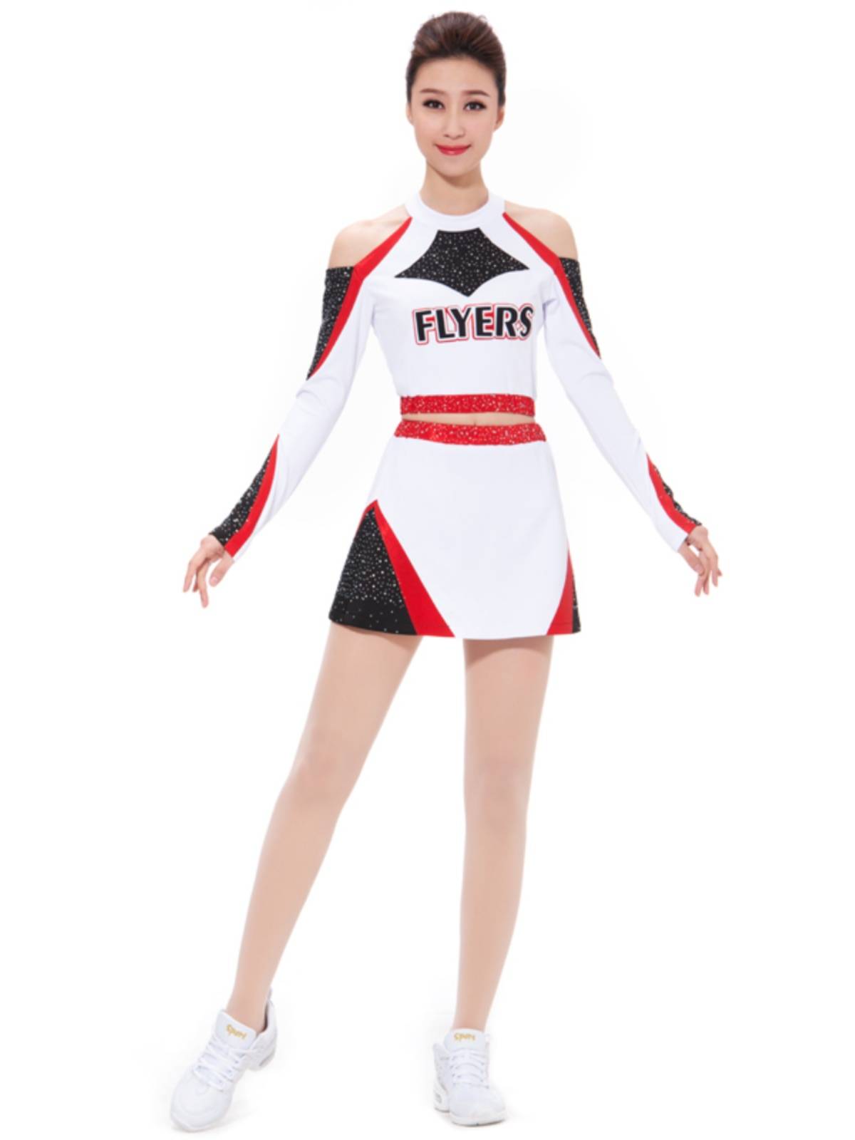 New White La La La Fuck Fuck Fuck Fuck Shoulder Long Sleeve Campus Lara Team Clothing Men and Women's Gymnastics Clothing Performance Services