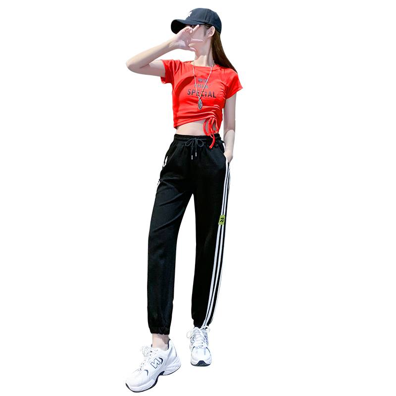 Women's group jazz dance performance slim -fitting jacket sexy pants set adult Korean sports bodybuilding exercise costume clothing