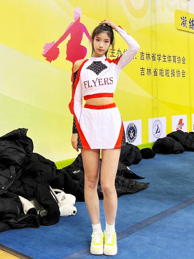 La La Fuck Fuck Clothing New White Shoulder Long Sleeve Campus Lara Team Customized Men and Women's Gymnastics Clothes Performance Service