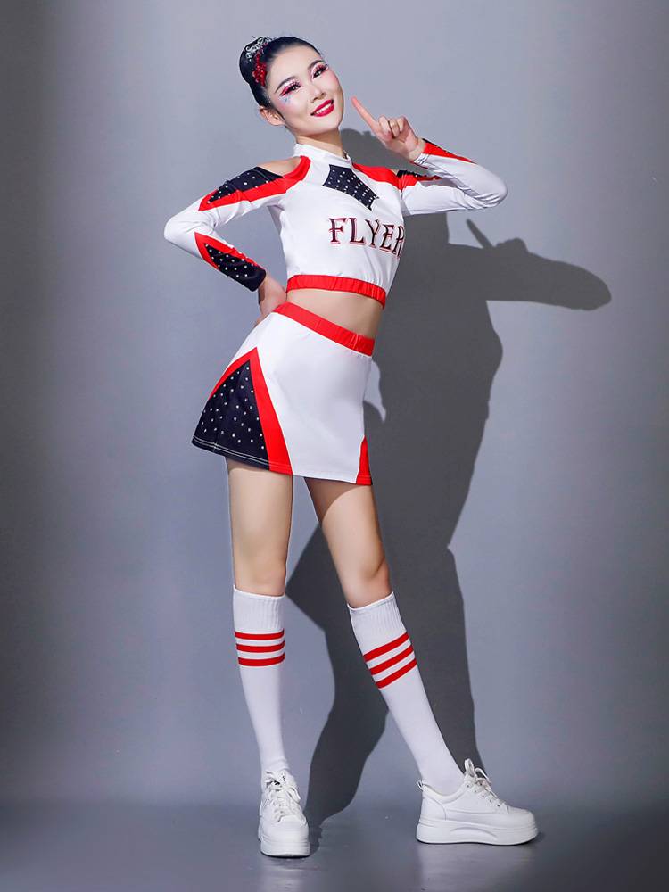 La La Fuck Fuck Clothing New White Shoulder Long Sleeve Campus Lara Team Customized Men and Women's Gymnastics Clothes Performance Service