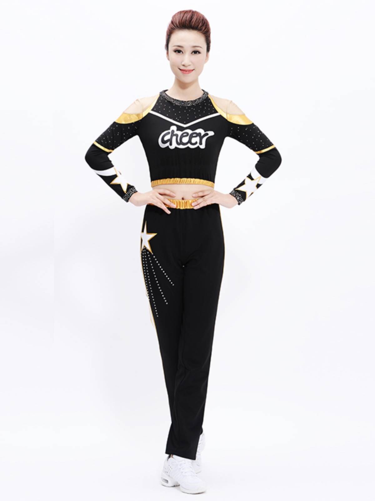 New style la la gaunting fitness performance clothing men and women students gymnastics competition clothing radio exercise health aesthetic performance clothing