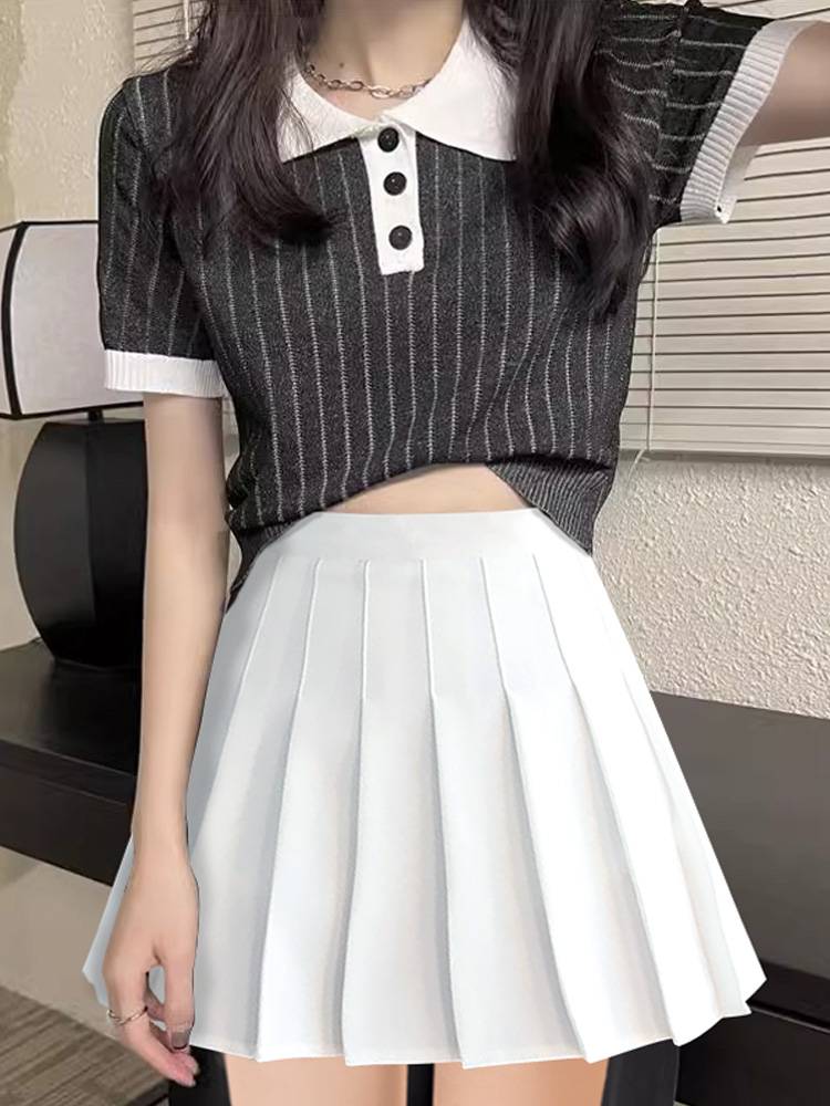 Summer Korean version of fashion shirt short -sleeved suit college student sports meeting opening ceremony la la la la la la la showing aesthetics jazz dance