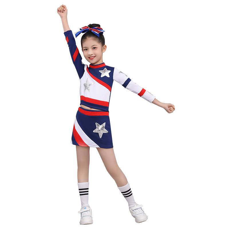 Children's performance clothing cheerleading team service competitive fitness exercise performance service children's group gymnastics pull team clothing girl