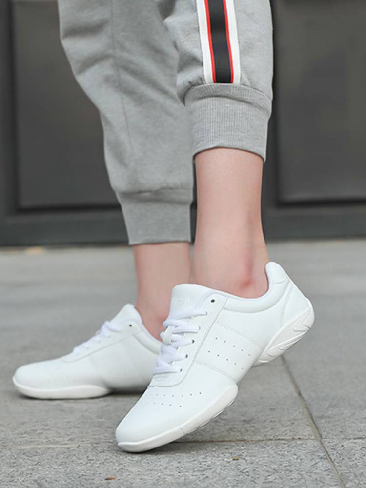 Competitive Jianmei Fuck Shoes Soft Sole White Children La La Fuck Shoes Square Dance Shoes Training Competition adult gymnastics shoes