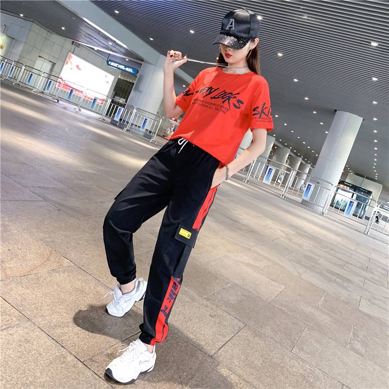 Jazz dance clothing men's and women's loose fashion dance cheerleading team dance dance clothes dance dance set new model