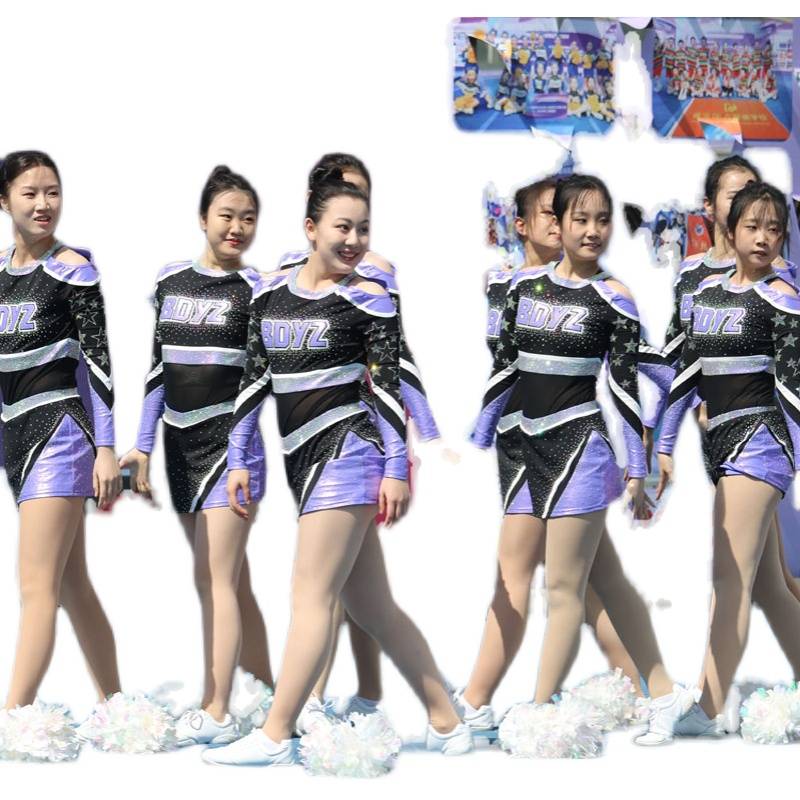 Custom cheerleading competition service Lala team clothing and gym costume suit dance suits new products 23 students female men