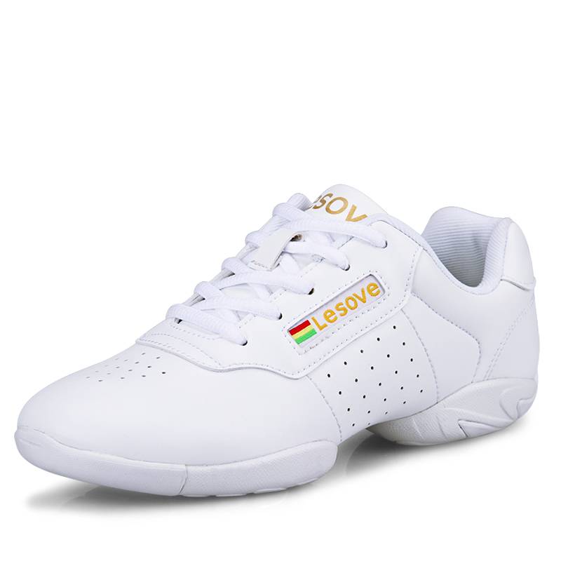 Falling in love with dance sports shoes women's bodybuilding shoes, children's dance shoes, soft soles la la la la la la man training competition, small white shoes