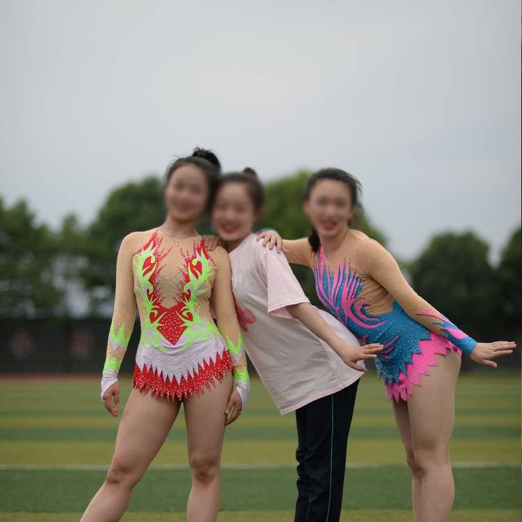 Athletic fitness exercise clothing art gymnastics dance clothing and fitness exercise competition clothing custom la la la la la fuck clothing
