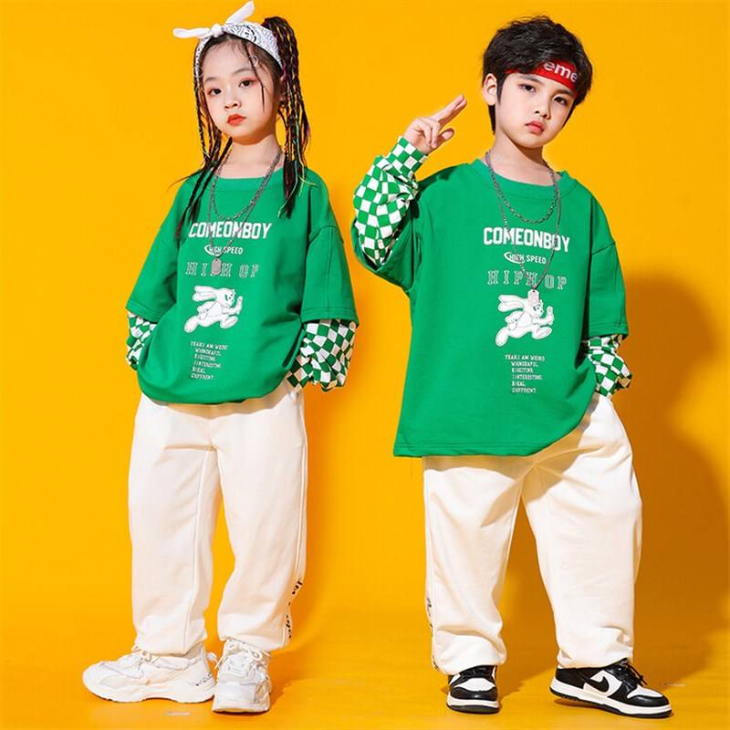 Factory selling young children cheerleading men and girls W hip -hop street dance sweater set Hiphop New Year's Day stage