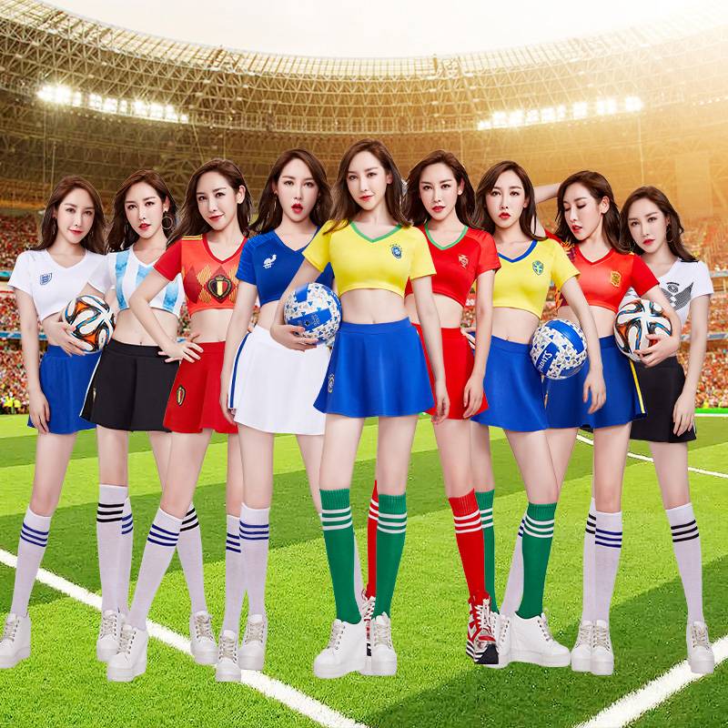 European French Football Baby Cup Lala team clothing adult student sexy umbilical set la la la la la la la performance service