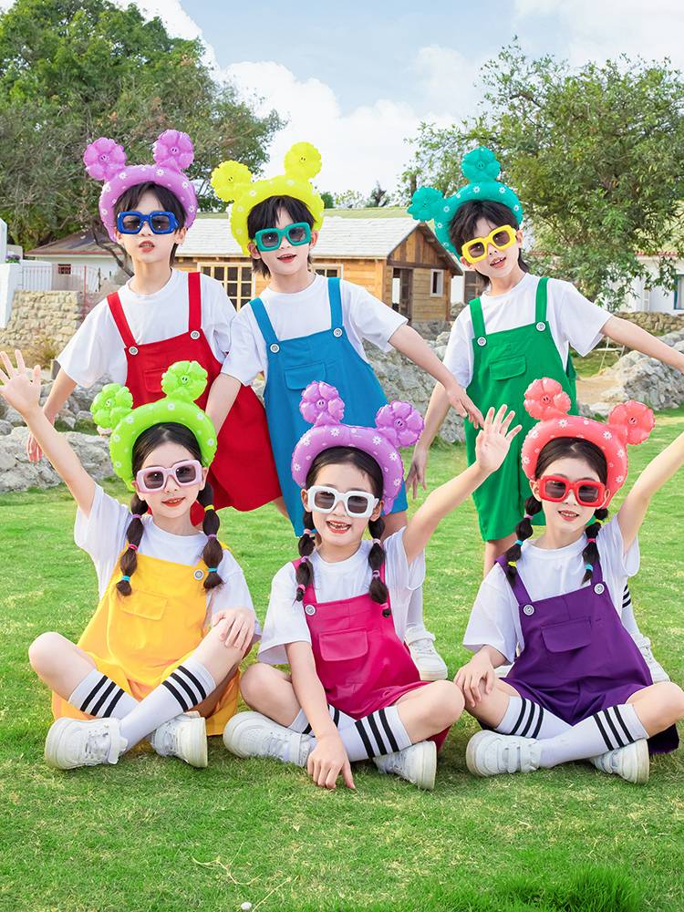 Kindergarten Graduation Show Costume Summer Chorus Performance Server Primary School Games La La Team Service Candy Color