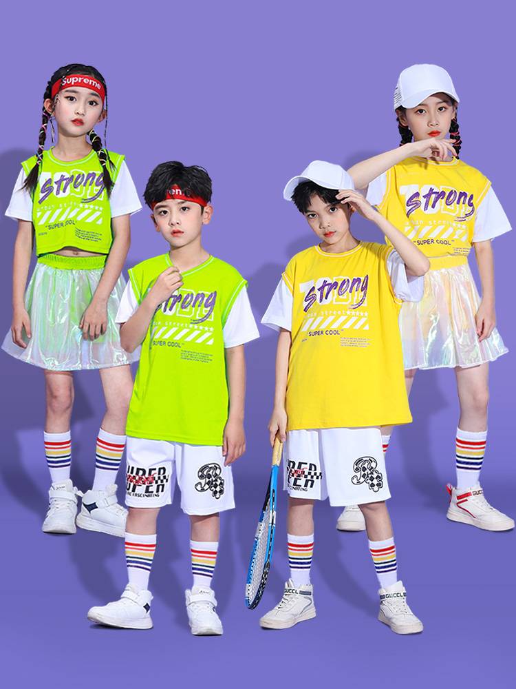 Children La La Team La La Raoming performance jazz dance clothing clothing hip -hop hip -hop set cheerleading exercise men and women