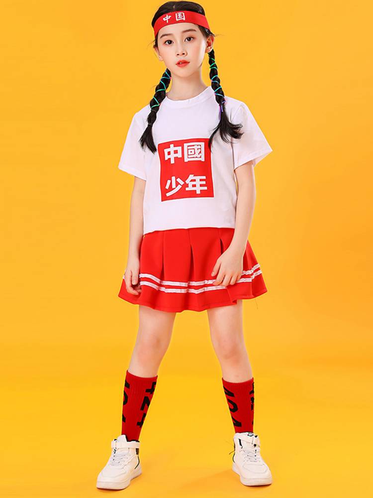 Children's cheerleader performance service elementary school sports meeting clothing male and boys' jazz dance pretend la la la la la la la