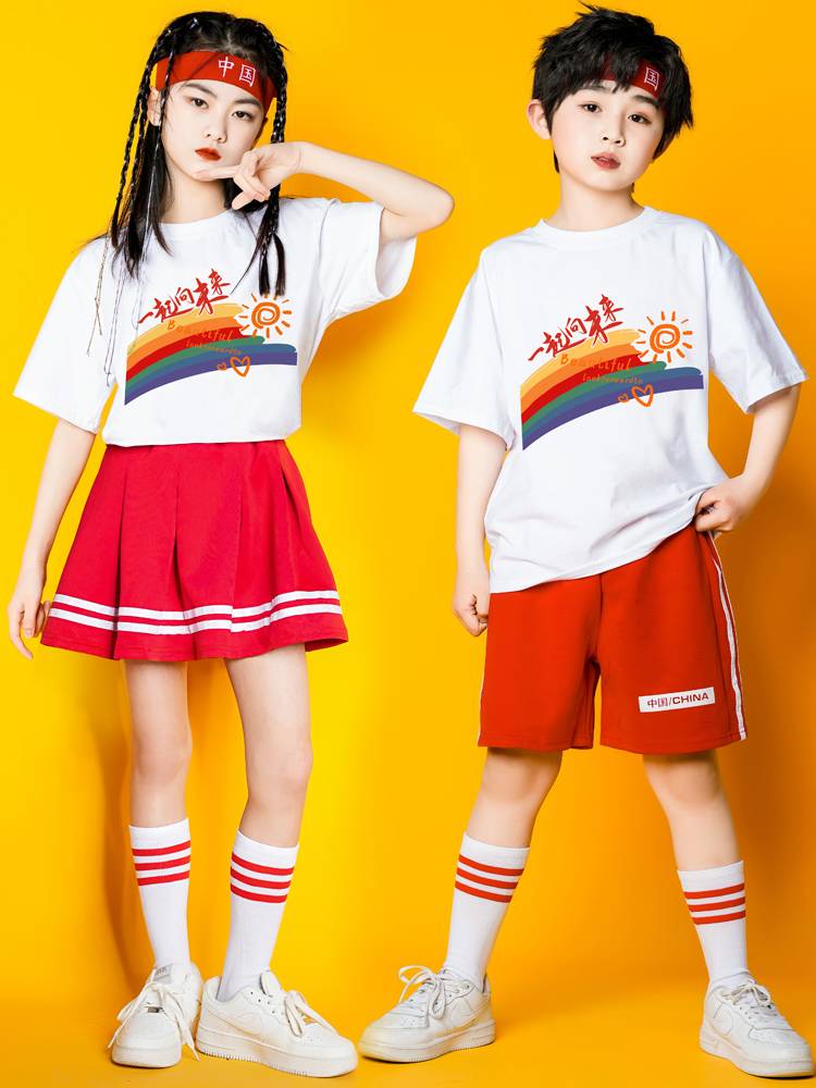 Children's Children's La La Raid performance service primary and secondary school school sports meeting opening ceremony class service cheerleader performance clothing