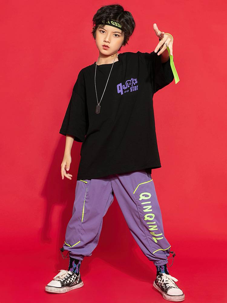 Children's Children's Laquer Hip -Hop Performance Services Jazz Games La Rulai cheerleader performance men and women street dance
