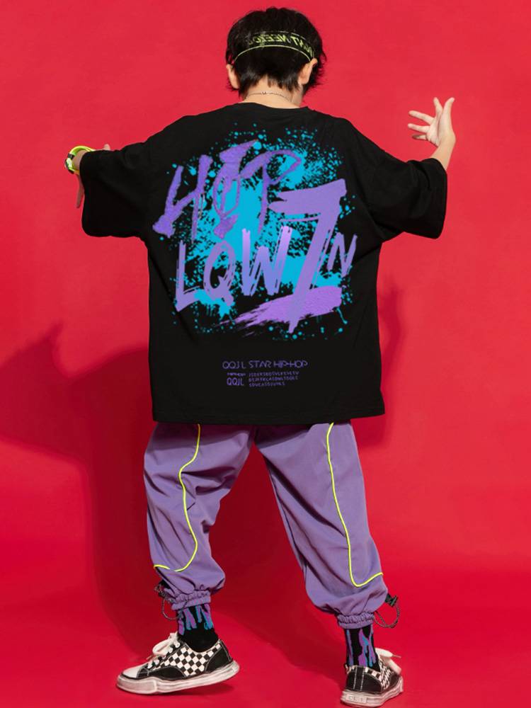 Children's Children's Laquer Hip -Hop Performance Services Jazz Games La Rulai cheerleader performance men and women street dance