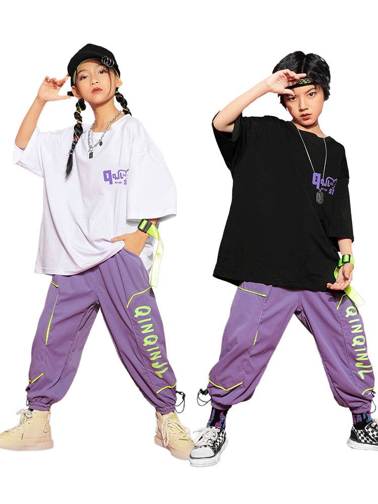 Children's Children's Laquer Hip -Hop Performance Services Jazz Games La Rulai cheerleader performance men and women street dance