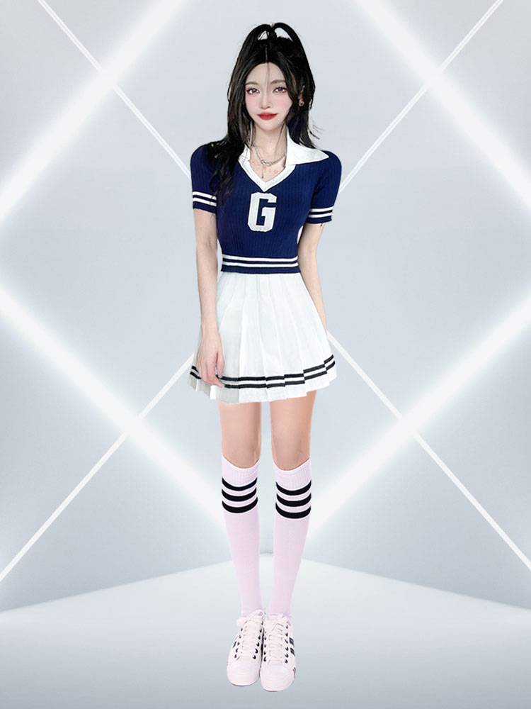 Sexy Football Baby La La Team Performance Service Korean Women's Group Modern Dance Performance Clothing Set